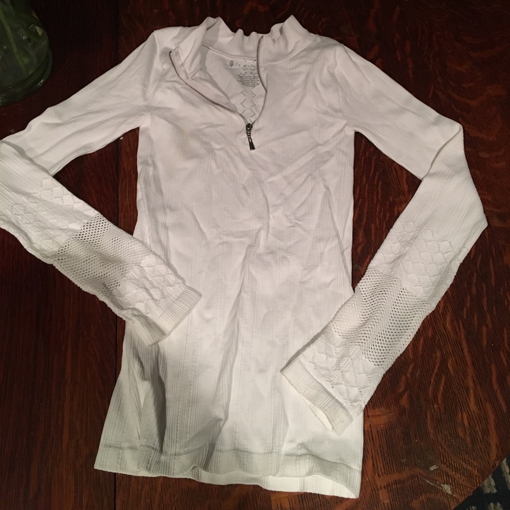 Free People movement white quarter zip